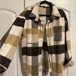 Moodie Cream and Brown Flannel